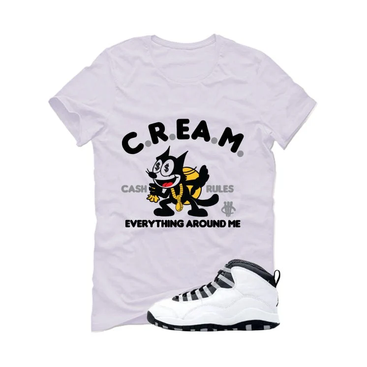 Air Jordan 10 OG Steel White T-Shirt (Cream)| illcurrency - Image 2