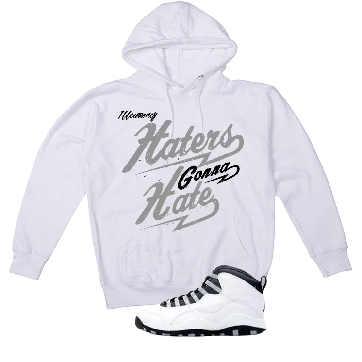 Air Jordan 10 OG Steel White T-Shirt (Haters gonna hate)| illcurrency - Image 3