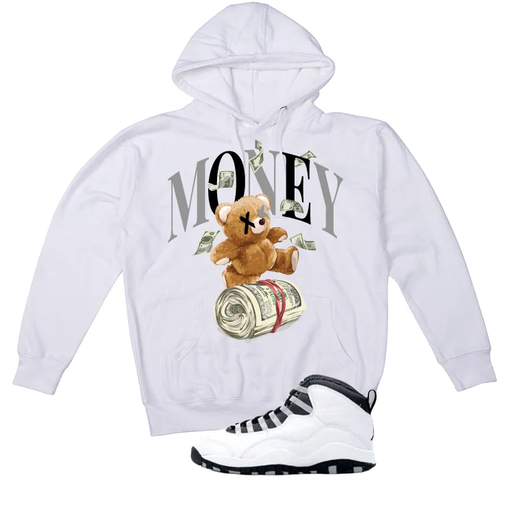 Air Jordan 10 OG Steel White T-Shirt (Money Bear Team)| illcurrency - Image 3