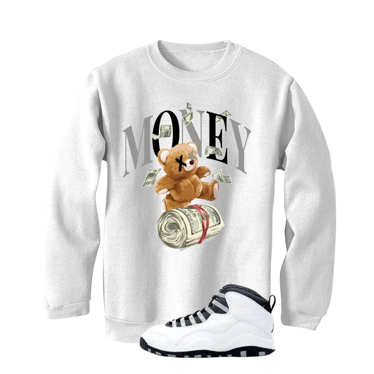 Air Jordan 10 OG Steel White T-Shirt (Money Bear Team)| illcurrency - Image 4