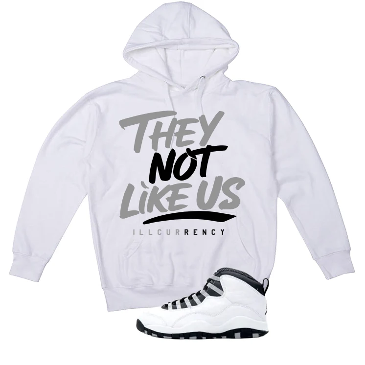 Air Jordan 10 OG Steel White T-Shirt (They not like us)| illcurrency - Image 3