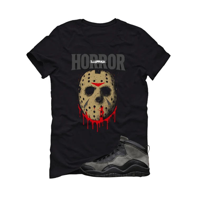 Air Jordan 10 Shadow Matching T-Shirt, Sweatshirts & Hoodies Black T-Shirt (Jason Horror)| illcurrency - Image 2