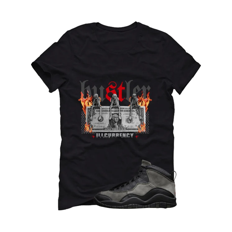 Air Jordan 10 Shadow Matching T-Shirt, Sweatshirts & Hoodies Black T-Shirt (See No Evil Hustler)| illcurrency - Image 2