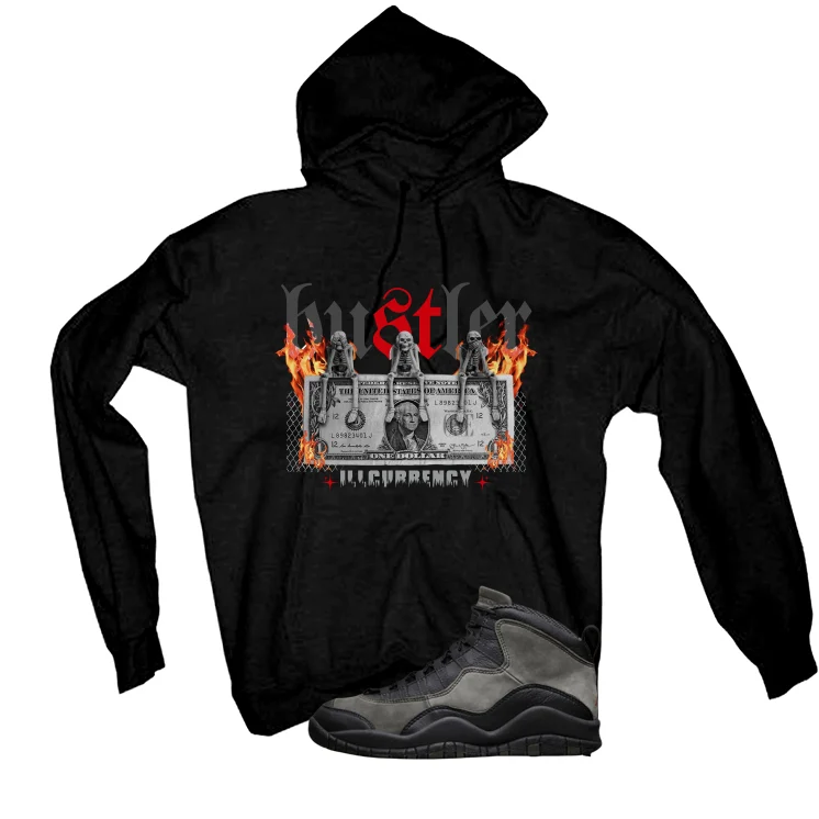 Air Jordan 10 Shadow Matching T-Shirt, Sweatshirts & Hoodies Black T-Shirt (See No Evil Hustler)| illcurrency - Image 3