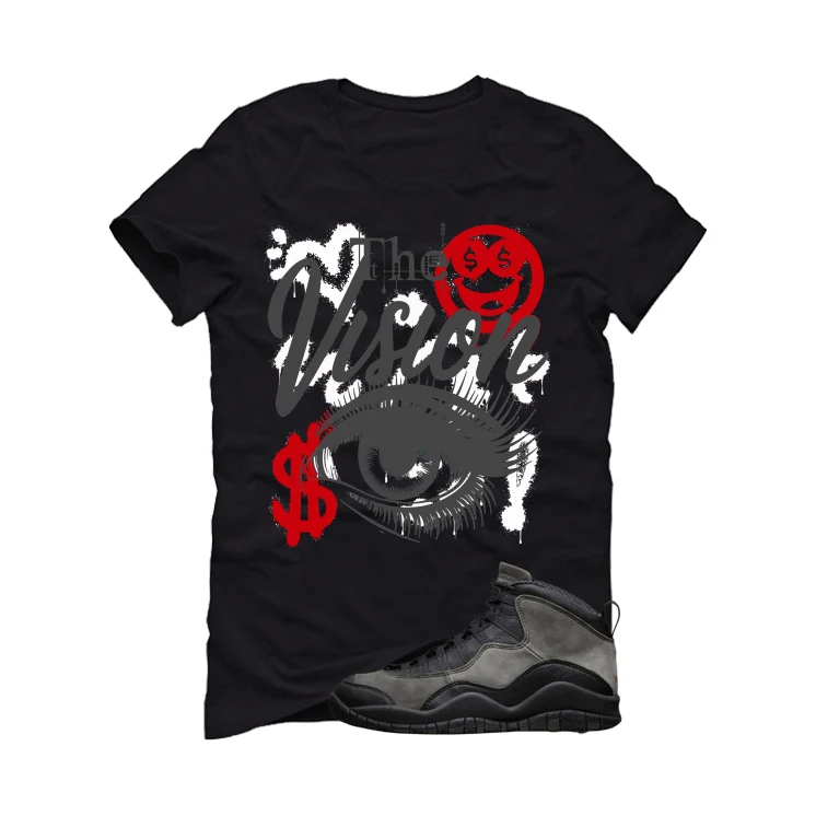 Air Jordan 10 Shadow Matching T-Shirt, Sweatshirts & Hoodies Black T-Shirt (The Vision)| illcurrency - Image 2