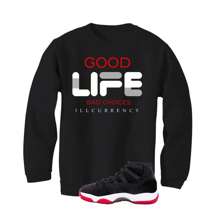Air Jordan 11 Bred Velvet Black T-Shirt (Bad Choices)| illcurrency - Image 4