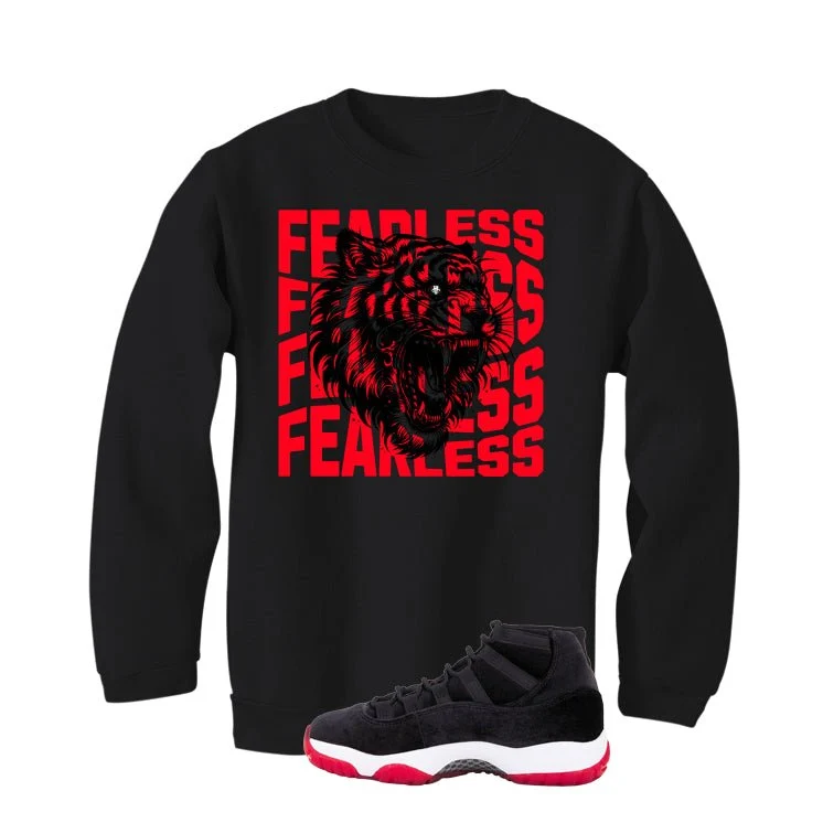 Air Jordan 11 Bred Velvet Black T-Shirt (Fearless Tiger)| illcurrency - Image 3