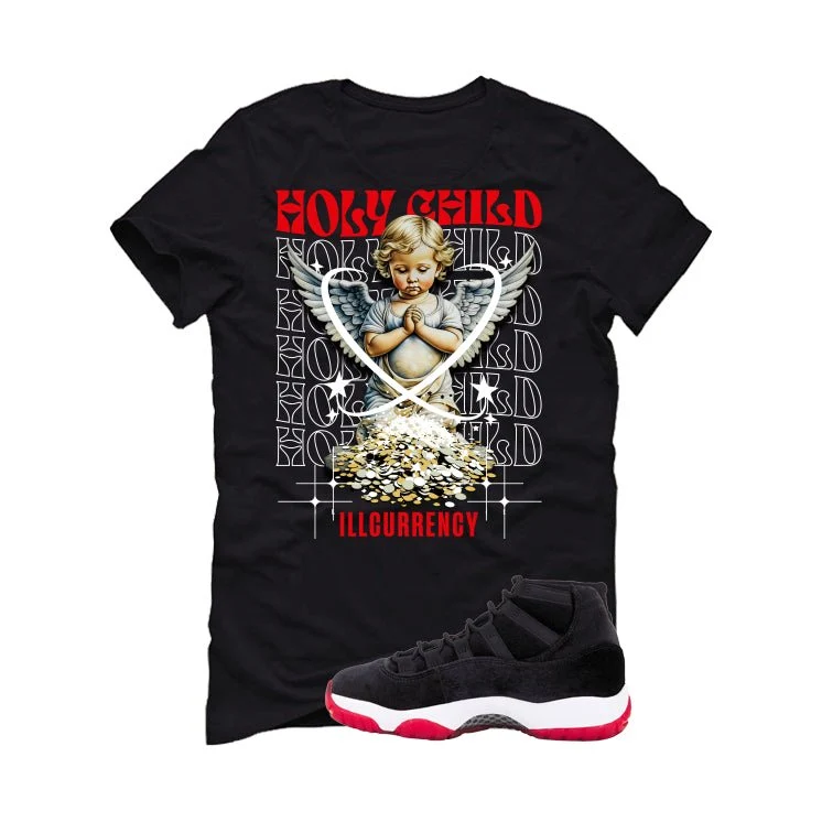 Air Jordan 11 Bred Velvet Black T-Shirt (Holy Child)| illcurrency - Image 2