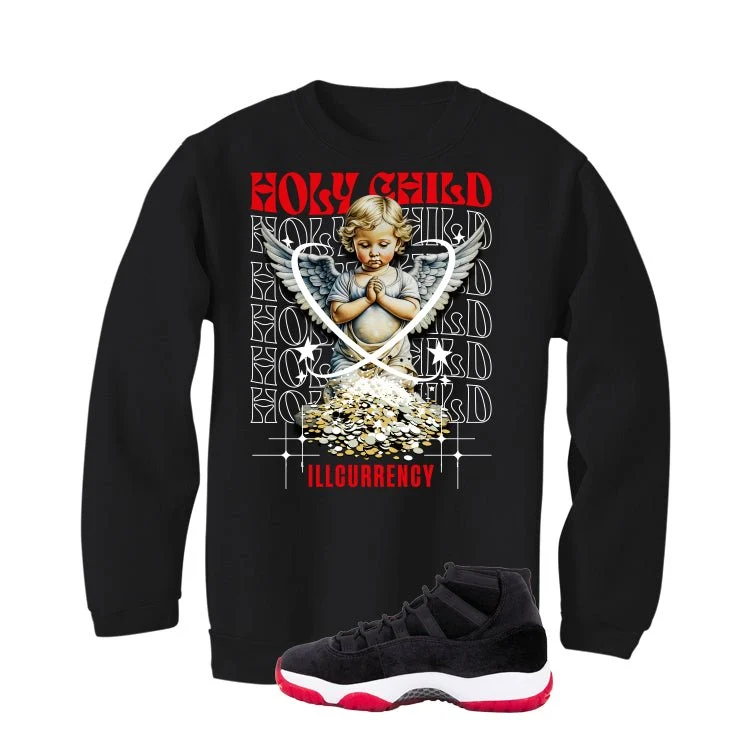 Air Jordan 11 Bred Velvet Black T-Shirt (Holy Child)| illcurrency - Image 4