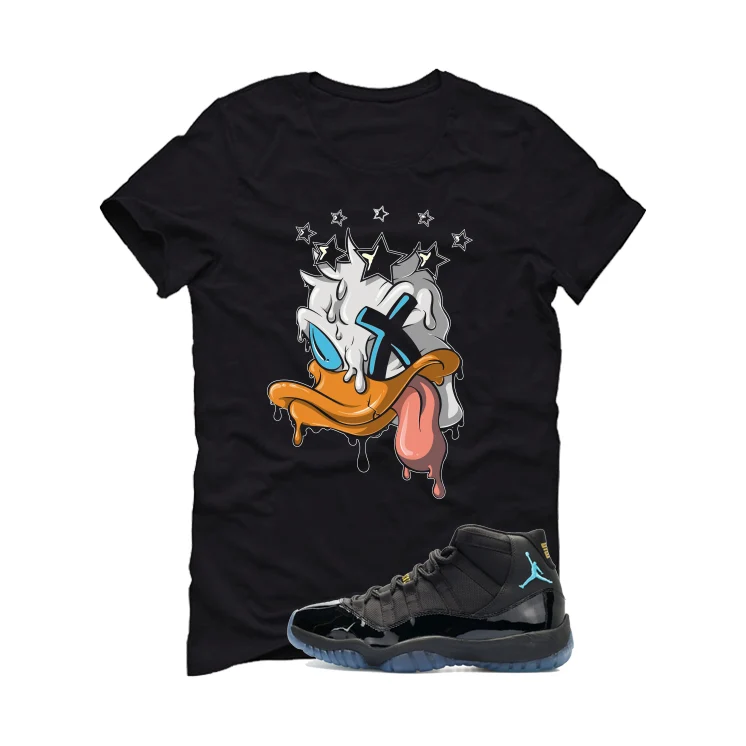 Air Jordan 11 Gamma Blue Matching T-Shirt, Sweatshirts & Hoodies Black T-Shirt (Ducked)| illcurrency - Image 2