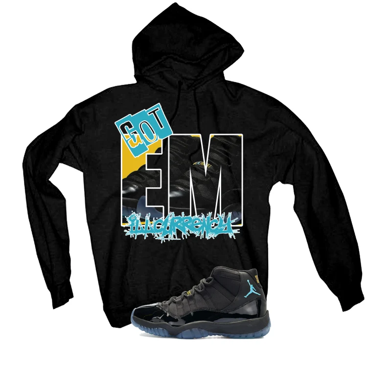Air Jordan 11 Gamma Blue Matching T-Shirt, Sweatshirts & Hoodies Black T-Shirt (GOT EM)| illcurrency - Image 3