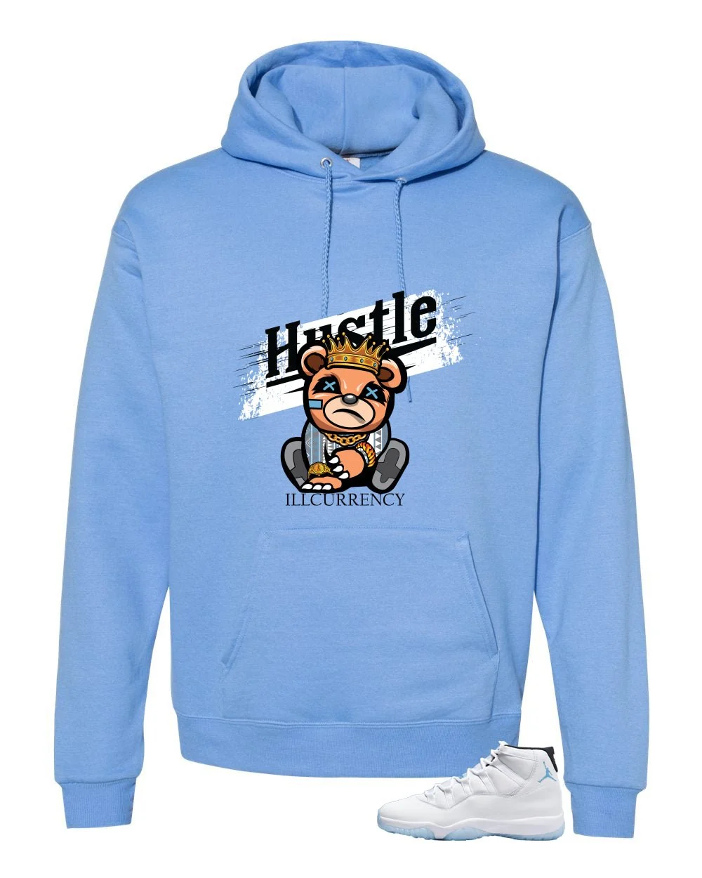 Air Jordan 11 Legend Blue Carolina Blue T-Shirt (Coogi Bear)| illcurrency - Image 3