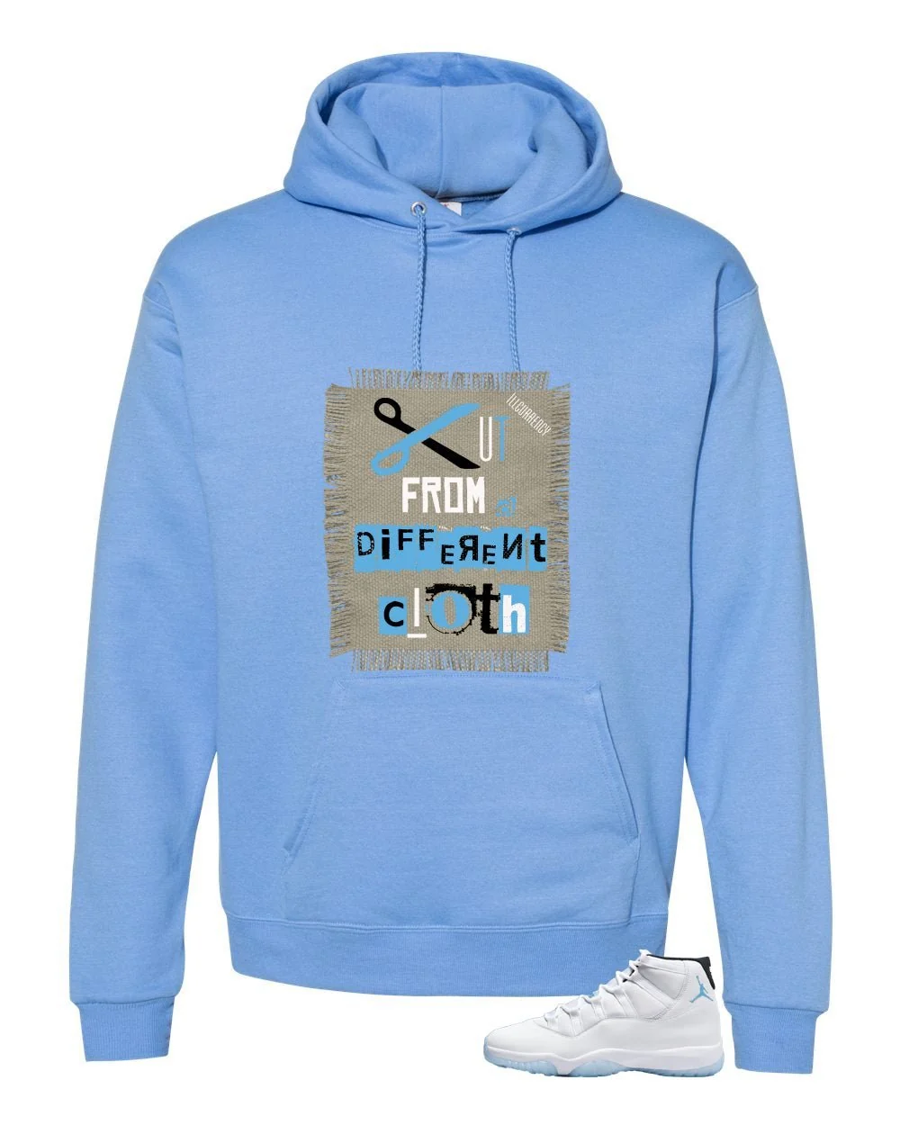 Air Jordan 11 Legend Blue Carolina Blue T-Shirt (Cut from a different cloth)| illcurrency - Image 3