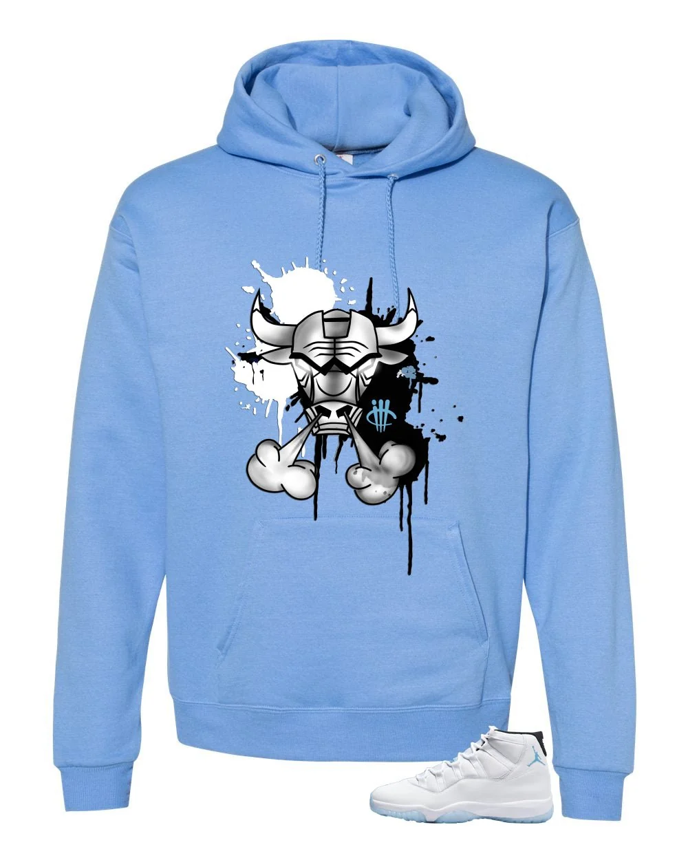 Air Jordan 11 Legend Blue Carolina Blue T-Shirt (Iron Bull)| illcurrency - Image 3
