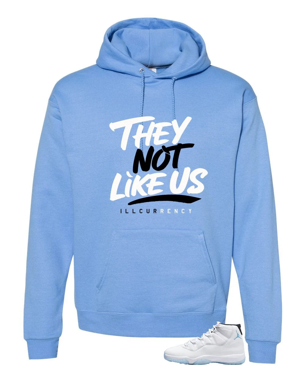 Air Jordan 11 Legend Blue Carolina Blue T-Shirt (They not like us)| illcurrency - Image 3