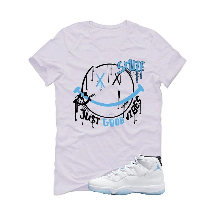 Air Jordan 11 Legend Blue White T-Shirt (Smile)| illcurrency - Image 2