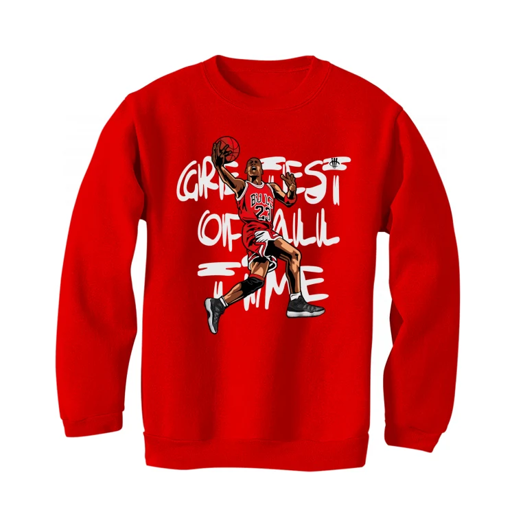 Air Jordan 11 Low “72-10” | illcurrency Red T-Shirt (greatest of all time) - Image 4