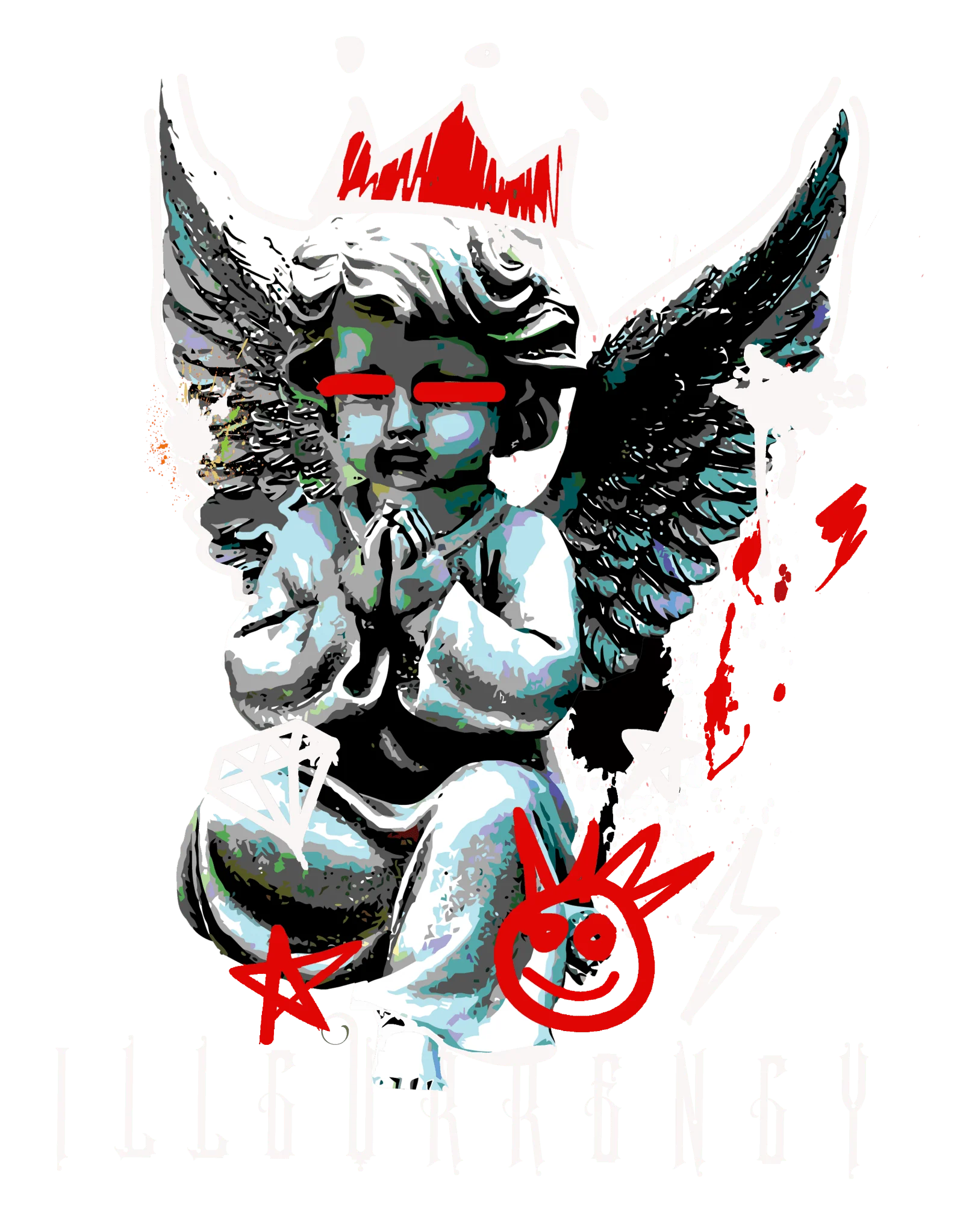 Air Jordan 11 Low Bred Black T-Shirt (Graffiti Angel)| illcurrency