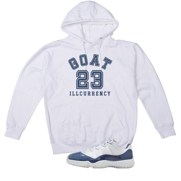 Air Jordan 11 Low Diffused Blue White T-Shirt (GOAT 23)| illcurrency - Image 3