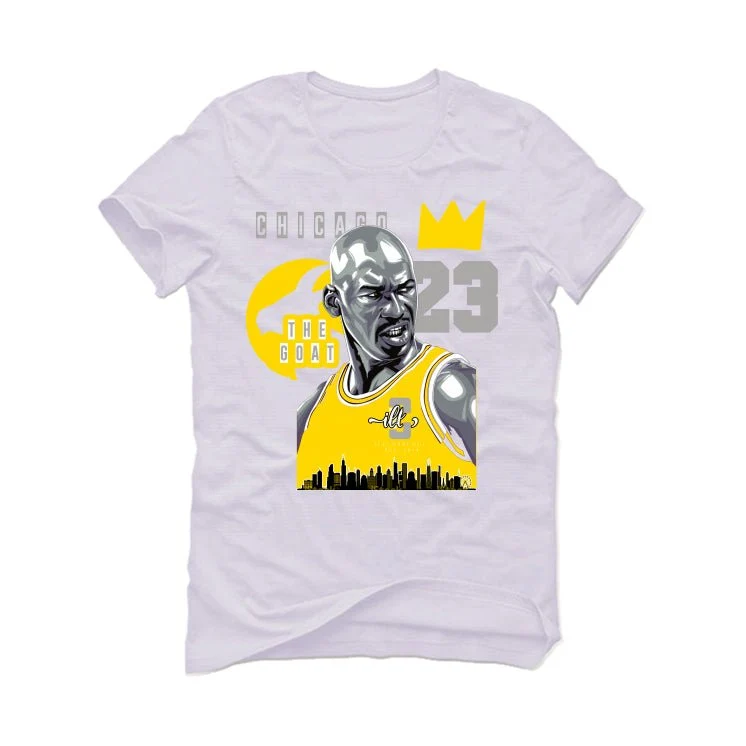Air Jordan 11 Low WMNS “Yellow Snakeskin” White T-Shirt (The Goat) - Image 2