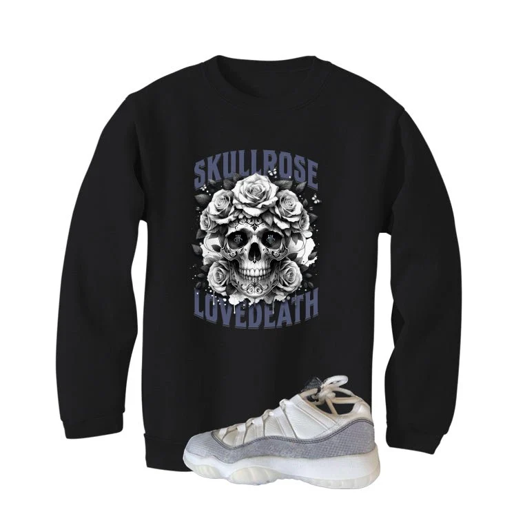Air Jordan 11 Low Year Of The Snake Black T-Shirt (Skull Rose)| illcurrency - Image 4