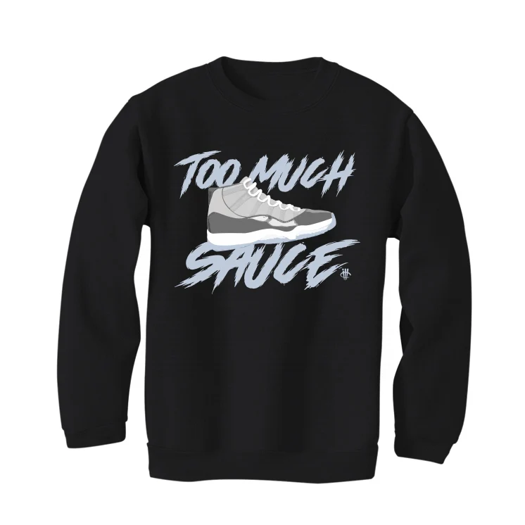 Air Jordan 11 Retro 'Cool Grey' 2021 Black T-Shirt (to much sauce) - Image 4