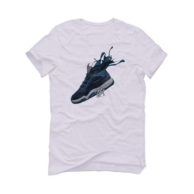 Air Jordan 11 WMNS “Midnight Navy” White T-Shirt (SPLASH SHOE) - Image 2