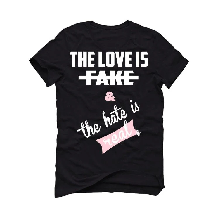Air Jordan 11 WMNS “Neapolitan” | illcurrency Black T-Shirt (Love is Fake) - Image 2