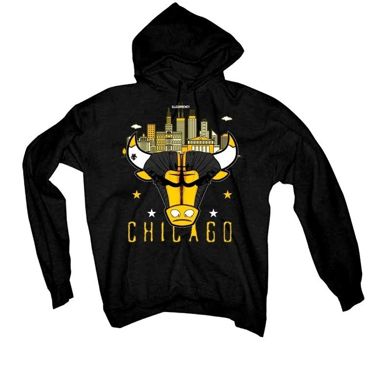 AIR JORDAN 12  BLACK AND YELLOW 2020 Black T-Shirt (Bulls head kicks) - Image 3