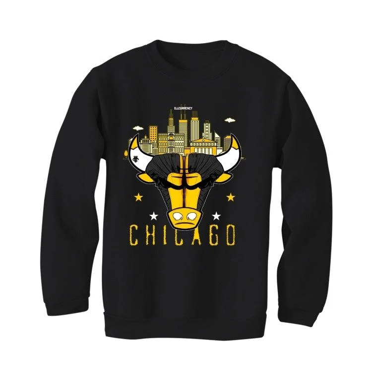 AIR JORDAN 12  BLACK AND YELLOW 2020 Black T-Shirt (Bulls head kicks) - Image 4