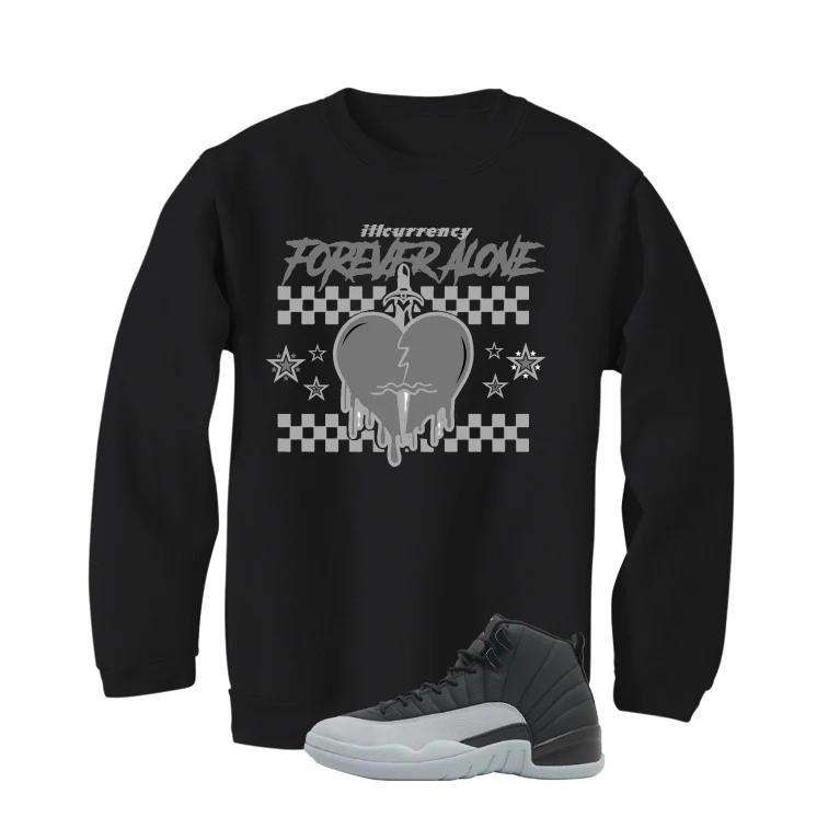 Air Jordan 12 Black/Wolf Grey Black T-Shirt (Forever Alone)| illcurrency - Image 4