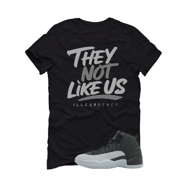 Air Jordan 12 Black/Wolf Grey Black T-Shirt (They not like us)| illcurrency - Image 2
