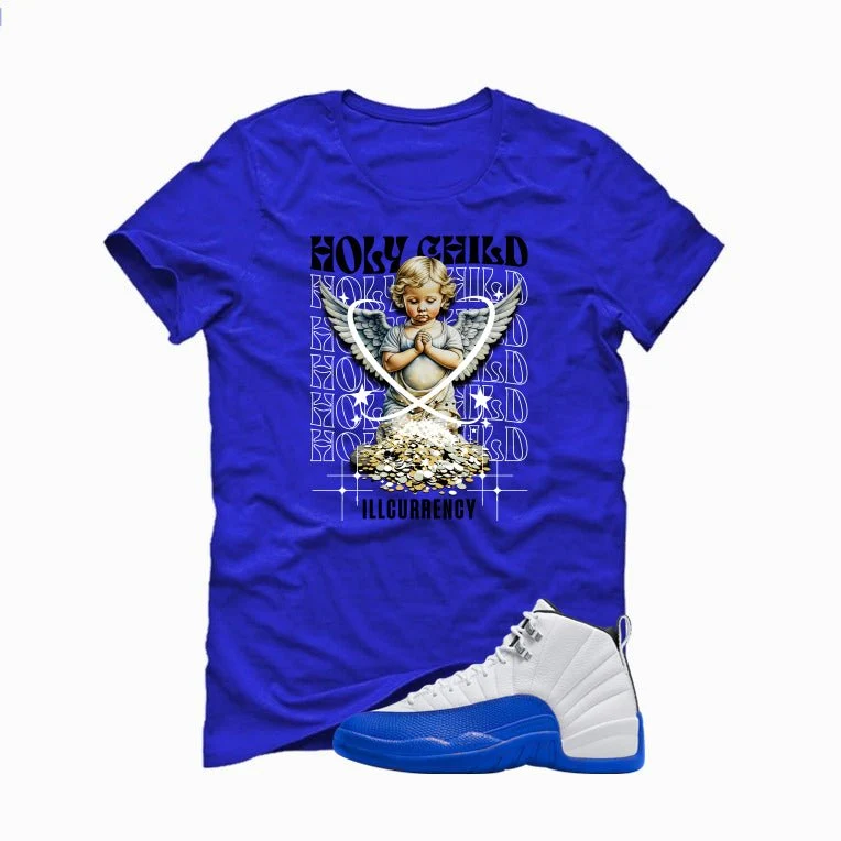 Air Jordan 12 Blueberry Royal Blue T-Shirt (Holy Child)| illcurrency - Image 2