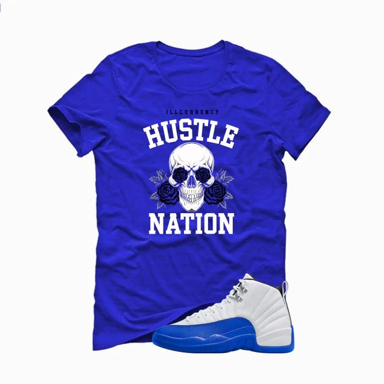 Air Jordan 12 Blueberry Royal Blue T-Shirt (Hustle Nation)| illcurrency - Image 2