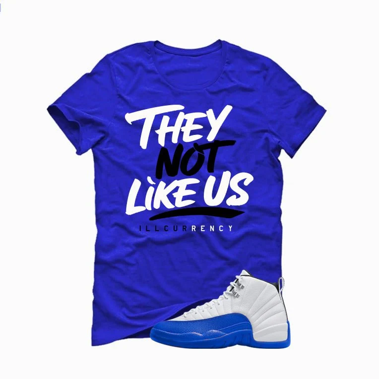 Air Jordan 12 Blueberry Royal Blue T-Shirt (They not like us)| illcurrency - Image 2