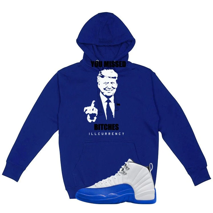 Air Jordan 12 Blueberry Royal Blue T-Shirt (Trump you missed)| illcurrency - Image 3