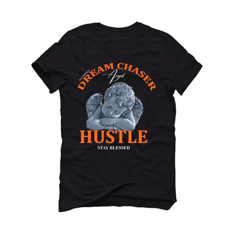Air Jordan 12 “Brilliant Orange” | illcurrency Black T-Shirt (Dream Chaser Angel) - Image 2