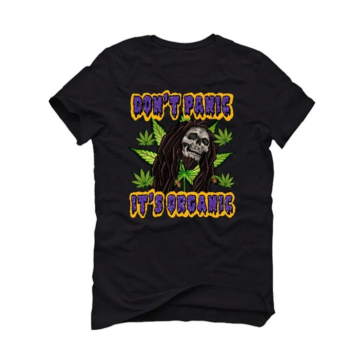 Air Jordan 12 Field Purple - Black T-Shirt (Don't Panic) - Image 2