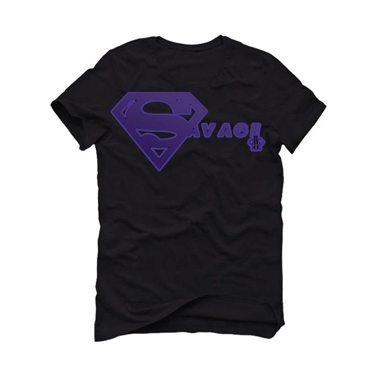 Air Jordan 12 Field Purple - Black T-Shirt (super savage) - Image 2