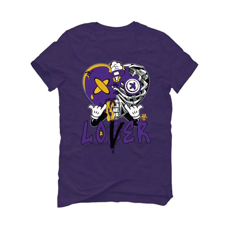 Air Jordan 12 Field Purple - Purple T-Shirt (Lover Heart) - Image 2