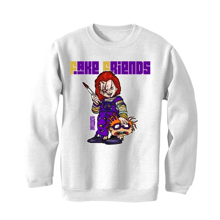 Air Jordan 12 Field Purple - White T-Shirt (Fake Friends 2) - Image 4