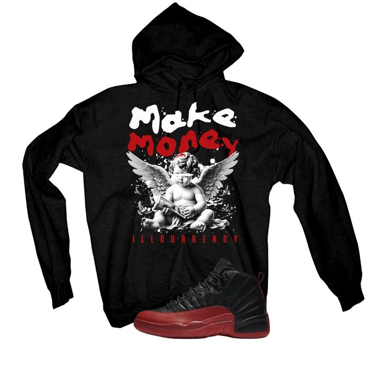 Air Jordan 12 Flu Game 2025 Black T-Shirt (Make Money)| illcurrency - Image 3