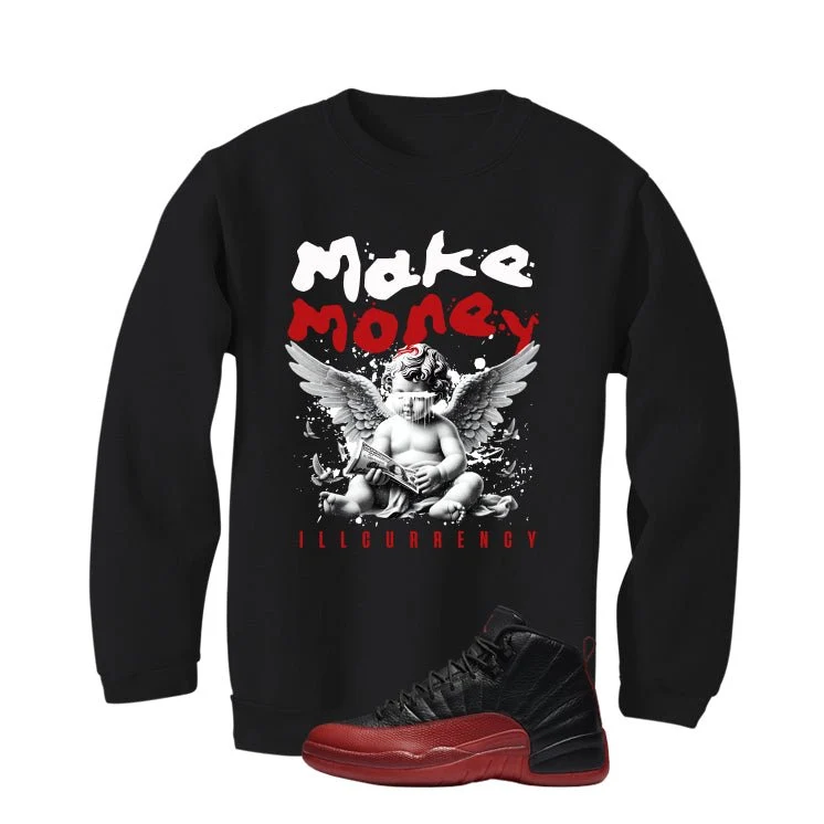 Air Jordan 12 Flu Game 2025 Black T-Shirt (Make Money)| illcurrency - Image 4
