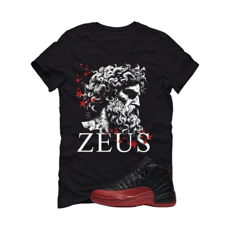 Air Jordan 12 Flu Game 2025 Black T-Shirt (Zeus)| illcurrency - Image 2