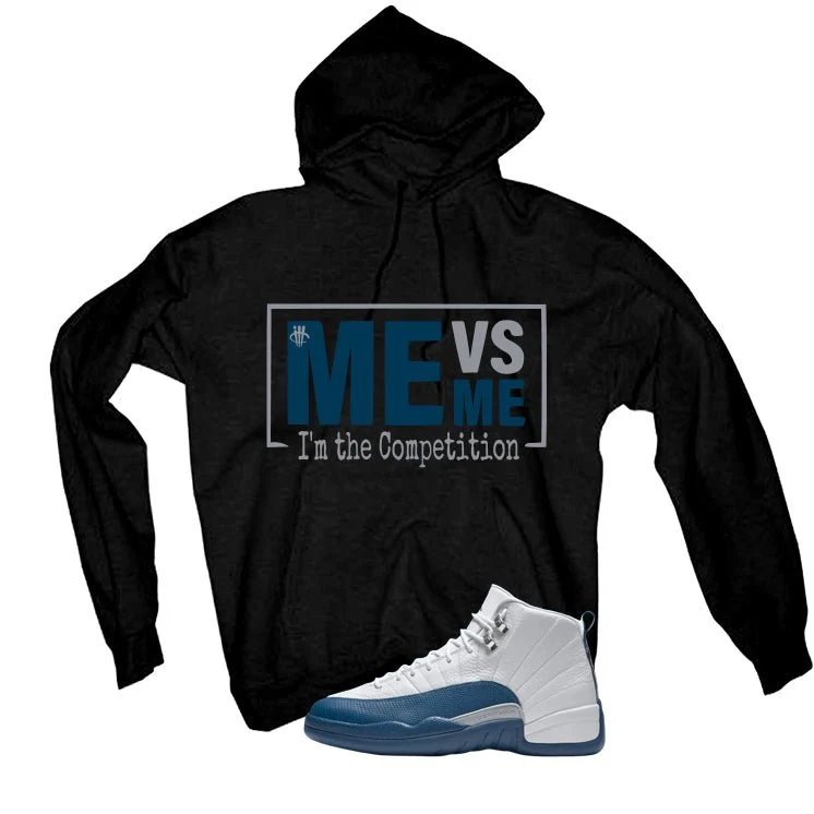Air Jordan 12 French Blue Black T-Shirt (Me Vs Me)| illcurrency - Image 3