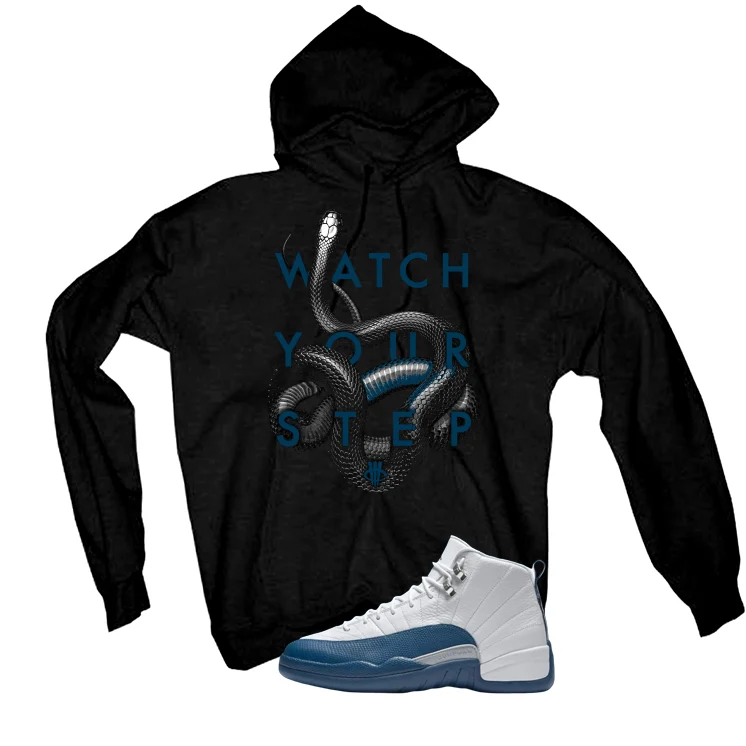 Air Jordan 12 French Blue Black T-Shirt (Watch Your Step)| illcurrency - Image 3
