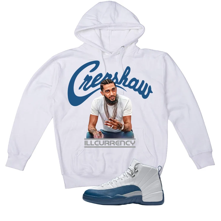 Air Jordan 12 French Blue White T-Shirt (Crenshaw)| illcurrency - Image 3
