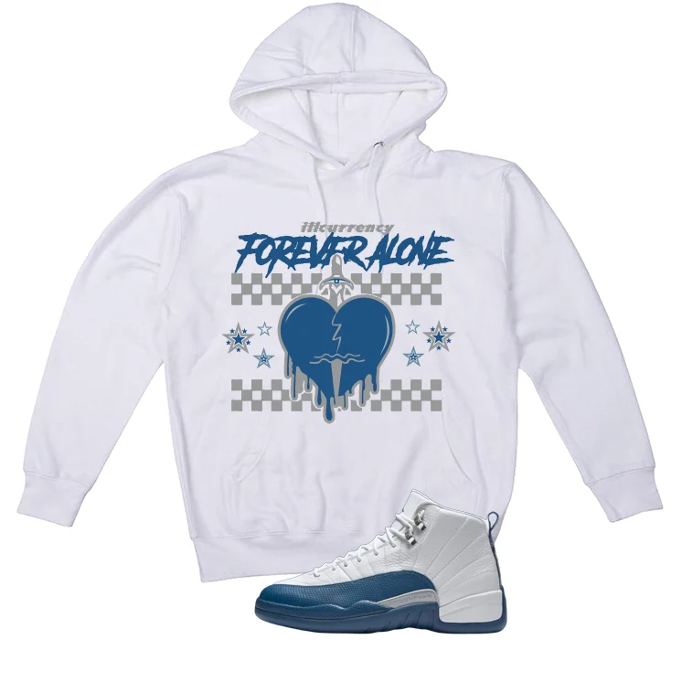 Air Jordan 12 French Blue White T-Shirt (Forever Alone)| illcurrency - Image 3