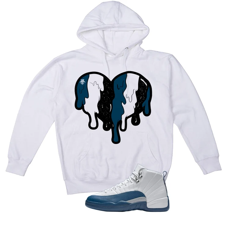Air Jordan 12 French Blue White T-Shirt (Heart)| illcurrency - Image 3