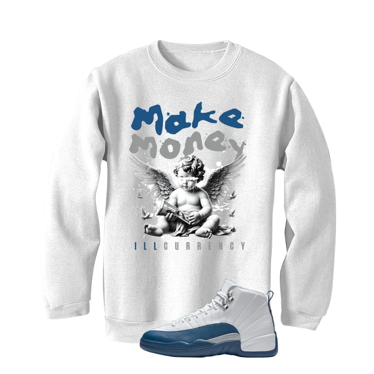 Air Jordan 12 French Blue White T-Shirt (Make Money)| illcurrency - Image 4